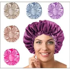 Touca de Cetim Ajustavel com elastico Face antifrizz banho Para Dormir TAM unico - unidade ou atacado