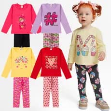 Kit Meia Estação 6 Peças Menina Infantil Conjunto   Feminino Frio Inverno