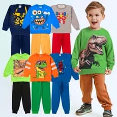 Kit 6 Peças Conjunto Moletom Infantil Menino 1 ao 14 Masculino Inverno Manga Longa Pronta Entrega