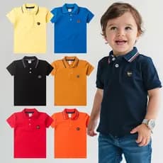 Kit 4 Camisetas Polo Sortidas Menino Infantil Manga Curta Verão