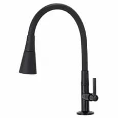 Torneira Bancada Cozinha Gourmet Preta Flexivel 2 Jatos 1/4 de volta para mesa pia bancada e mármore