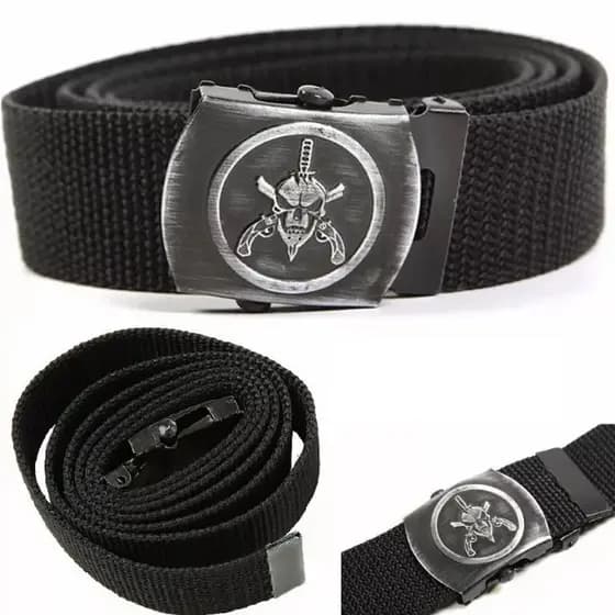Cinto Fivela Bope Caveira Preto Nylon Operacional Original