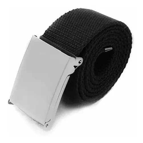 Kit 10 Cinto Lona Preto - Modelo Militar Americano 40mm