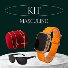 Kit Masculino Relogio Premium + colar cruz 18k+ oculos just