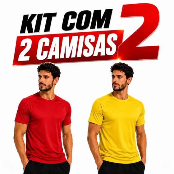Kit 2 Camisas Dry Fit Masculinas Anti Suor Furadinha Leves Respiráveis Academia
