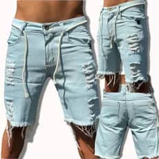 Bermuda Jeans Masculina Rasgada com lycra 2023 Promoçao envio hoje