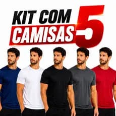 Kit 5 Camiseta Dry Fit Masculina Proteção UV Academia Confortável P ao GG
