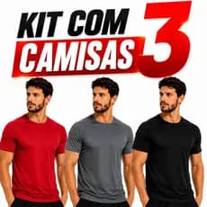 Kit 3 Camisas Dry Fit Masculina Proteção Uv Furadinha Academia Treino Esportiva Fitness M G GG