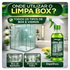 Limpa Box Vidro Banheiro Blindex 500ml - Remove Mancha de Vidros Sem Esforço - Elimina Calcário