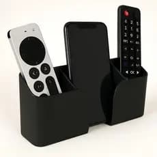 Suporte De Parede Porta 3 Controles Remoto Celular Ar E Tv Preto
