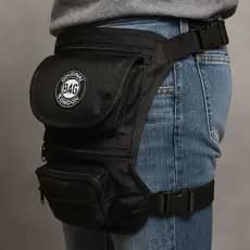 Pochete Cartucheira  Bag De Cintura Perna Preto Unissex Tática Motoboy Camping Pesca Trilha Trabalho