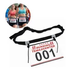 Cinto Porta Numero Maratona Corrida Triathlon Ciclismo Preto Corredor Gel São Silvestre Maratona.