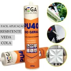 Cola PU 40 Profissional Cola Veda Calha Cuba Preto Branco