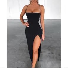 NOVO vestido colado LONGO SUPLEX com fenda costas nuas trançadas elegante empina bumbum natal ano novo