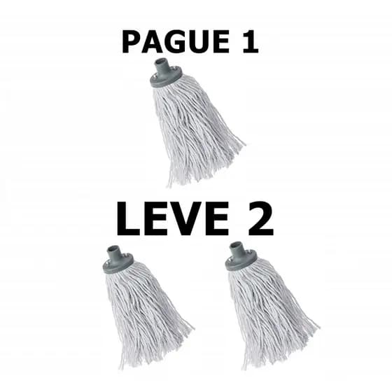 PAGUE 1 E LEVE 2 Esfregão Refil Mop Úmido Rosca Universal Algodão
