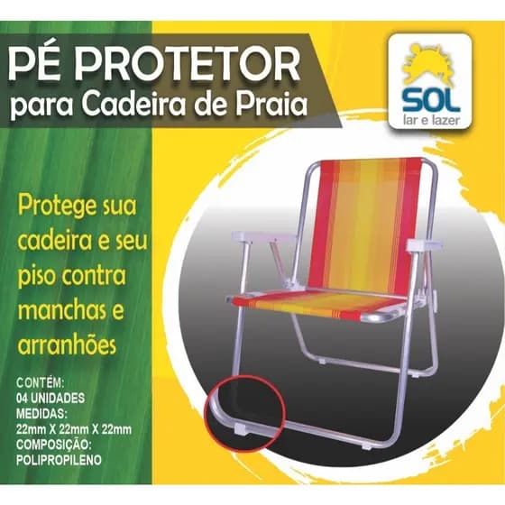 Protetor para cadeira de praia - Kit para 1 cadeira c/ BASE ESTRIADA P/ NÃO ESCORREGAR - VENDEDOR INDICADO