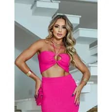 Cropped Amarração Tricô Feminina Varias Formas de usar