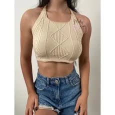 Cropped Trico Modal Lais Alcinha Regata Blusinha Feminina