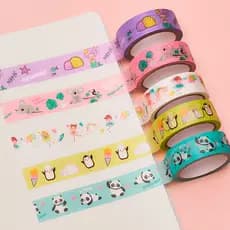 Washi Tape Fantasy 5und Fita Adesiva Decorativa (Sereia, Panda, Bailarina) | LEOARTE