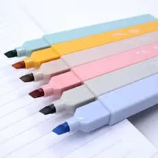 Marca Texto Quadrado Kit com 6 Cores Pastel Vintage | JOCAR OFFICE