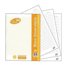 Refil Folhas de Fichário Bloco Universitário com 96 Folhas Pautadas | YES