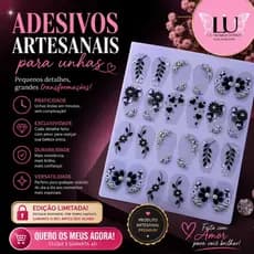 100 Adesivos de unhas 100 % Artesanal Pedrarias Jóias Unha Strass
