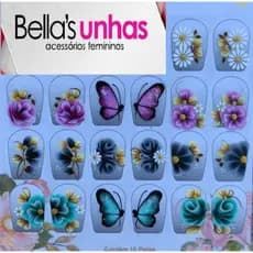 180 Adesivos Unha Decorada Pedrarias100% artesanais fabricados à mão modelos das fotos do anúncio
