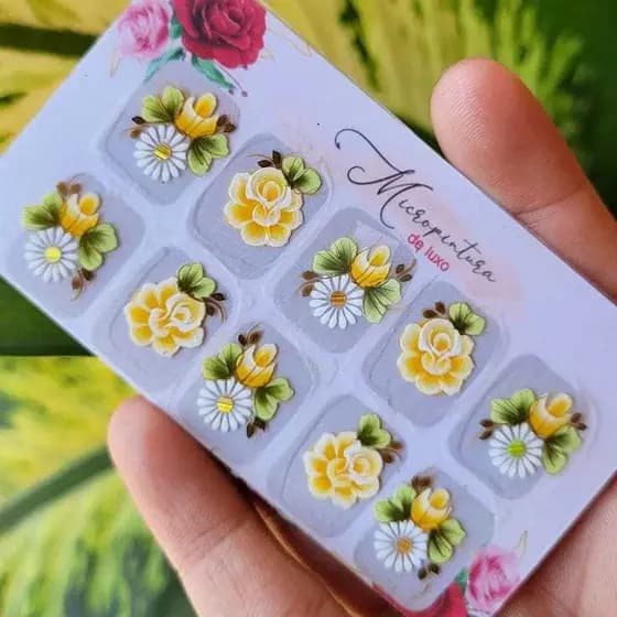 12 Adesivos Artesanais Para Unhas, 100% Feito A Mão, Pedrarias, Joias, Bellas Unhas