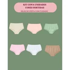 Kit 6 Calcinhas 100% Algodão Calçola Plus Size Confortáveis