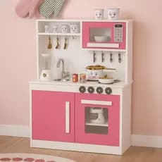 Cozinha Infantil MDF Com Fogão, Forno, Pia e Micro-ondas