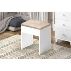 Banqueta Puff Decorativo Para Quarto e Penteadeira Luxo Reforçado