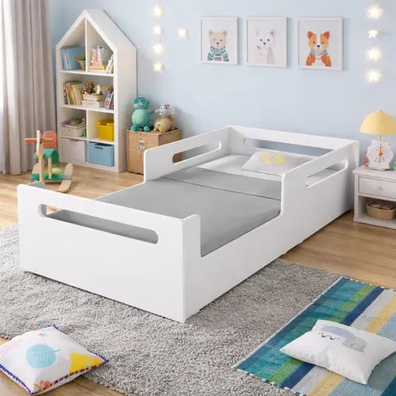 Cama Juvenil Branca em MDF 100% Moderna Resistente Design Clean para Quarto Infantil
