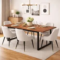 Mesa de Jantar Industrial 190cm Para 6 Lugares Área Gourmet Varanda