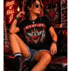 Camiseta Blusa unissex  Bon Jovi Rock Clássico It's My Life Vintage Premium
