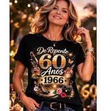 Camiseta unissex de repente 60 anos de idade 1966 estampa 100% algodão