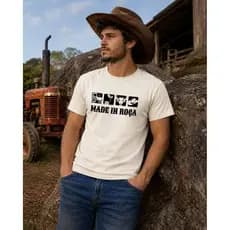 Camisa Camiseta Blusa  Rodeio Country Masculino 100% Algodão agro made in roça