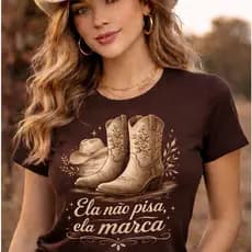 Camiseta Baby look  T-shirt Cowgirl Country Camiseta Moda Feminina Estilo Para Rodeio Cavalgada Rural