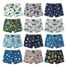 Cueca Boxer Infantil Masculina Malha Macia Confortável Kit 10-05 Box Estampadas Sortidas P M G GG