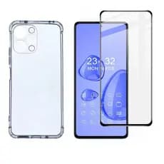 Kit 2X1 Xiaomi Redmi 12 - Película em Vidro 3D + Capa Transparente Anti-Impacto TPU Silicone 9D