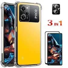 Kit 2X1 Xiaomi Poco X5 Pro 5G - Pelicula Ceramica 9D + Pel Camera 3D+ Capa TPU Transparente Silicone