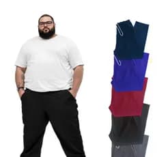 Calça PLUS SIZE Masculina Chimpa BOLSOS LATERAIS Poliéster (flanelada na parte interna)