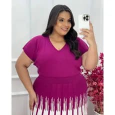 Conjunto Feminino PLUS SIZE Malha Modal Oversized trico
