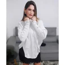 Poncho Capa Despojado Feminino de Inverno Tranças Gola Boba Alta Botões Boho Chic Quimono Atemporal