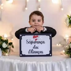 Placa Maleta Segurança Das Alianças Casamento Com Suporte De Aliança