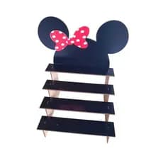 Porta Doces Escada Mickey Minnie Festa Mdf Cru Adesivado