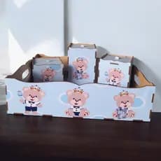 Bandeja Kit Higiene Bebê Adesivado 4 Peças