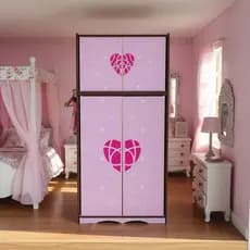 Guarda Roupas De Bonecas Rosa - Adesivado Menina Princesa Infantil MDF