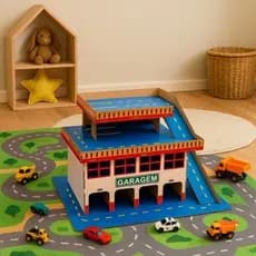 Garagem Brinquedo Presente Adesivada para Carros em Miniatura Colecionador Menino