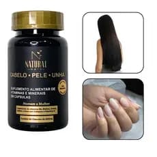 Vitamina para crescimento capilar e combate a queda Natural Hair caps c/60cps