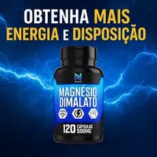 Magnésio Dimalato 500mg 120 Cápsulas Suplemento Alimentar Energia Disposição Músculos Ossos Saúde